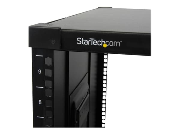 StarTech.com 9U Open Frame Rack with Wheels - 4 Post 23" Deep Portable Open Frame Cabinet for 19" Network, Data & Server Equipment - 220 lbs capacity