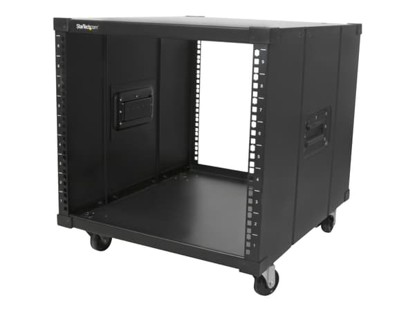 StarTech.com 9U Open Frame Rack with Wheels - 4 Post 23" Deep Portable Open Frame Cabinet for 19" Network, Data & Server Equipment - 220 lbs capacity