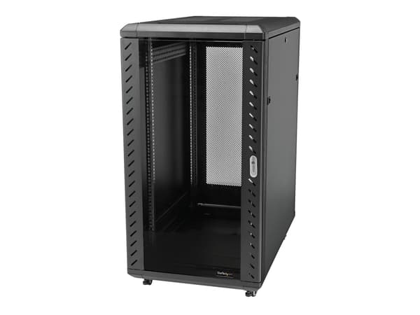 StarTech.com 25U Network Rack Cabinet on Wheels - 36in Deep - Portable 19in 4 Post Network Rack Enclosure for Data & IT Computer Equipment w/ Casters