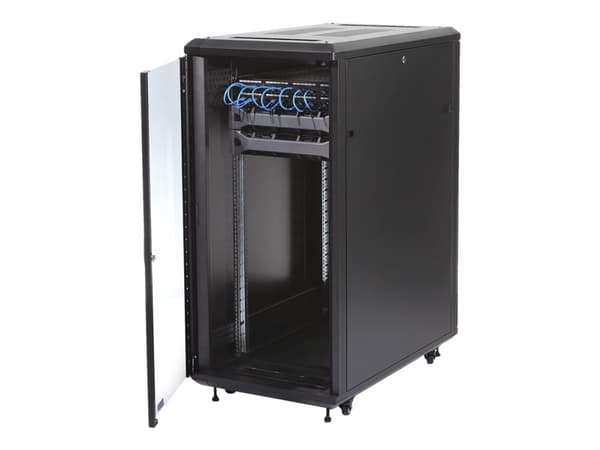 StarTech.com 25U Network Rack Cabinet on Wheels - 36in Deep - Portable 19in 4 Post Network Rack Enclosure for Data & IT Computer Equipment w/ Casters