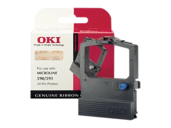 OKI - Sort - print-bånd - Microline 590, 590 Elite, 591, 591 Elite -laitteisiin