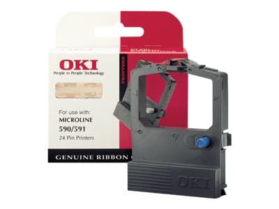 OKI - Sort - print-bånd - Microline 590, 590 Elite, 591, 591 Elite -laitteisiin