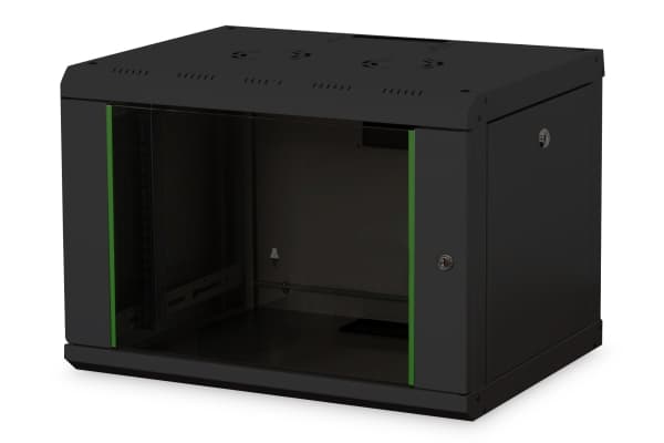 Digitus DN-19 07-U-SW, Väggmonterad rack, 7U, 100 kg, Knapplås, Svart