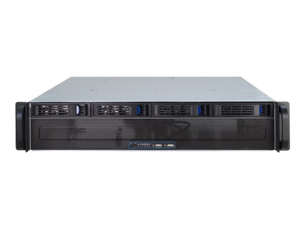 Inter-Tech IPC 2U-2404L - Kan monteras i rack - 2U - micro ATX - SATA/SAS - hot-swap - ingen strömförsörjning (ATX) - USB Svart, Silver