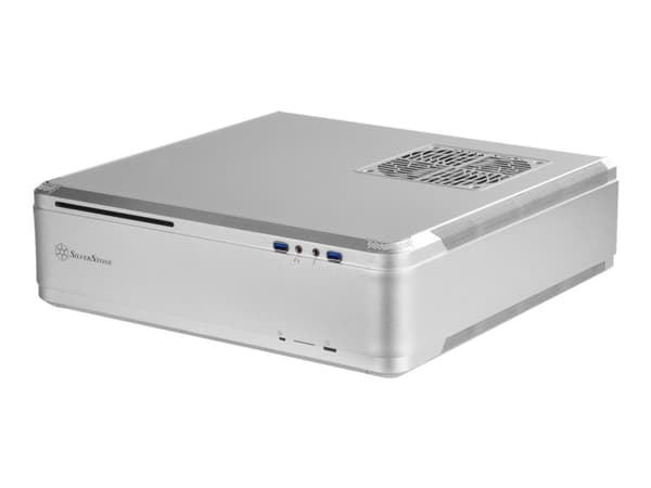 SilverStone Fortress FTZ01 - Tower - Mini-DTX - ingen strömförsörjning (SFX12V) - silver - USB/ljud