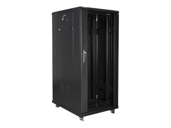 Lanberg - Rack skåp - med 2 kylfläktar - 230 V - svart, RAL 9004 - 27U - 19"