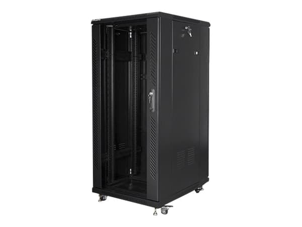 Lanberg - Rack skåp - med 2 kylfläktar - 230 V - svart, RAL 9004 - 27U - 19"