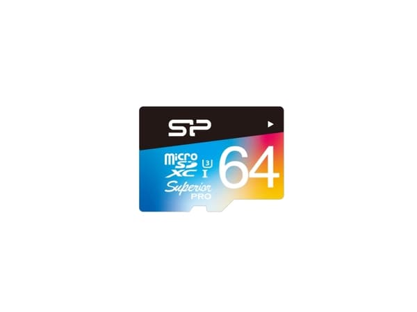 SILICON POWER Superior Pro - Flash-minneskort (microSDXC till SD-adapter inkluderad) - 64 GB - UHS Class 3 - mikroSDXC UHS-I