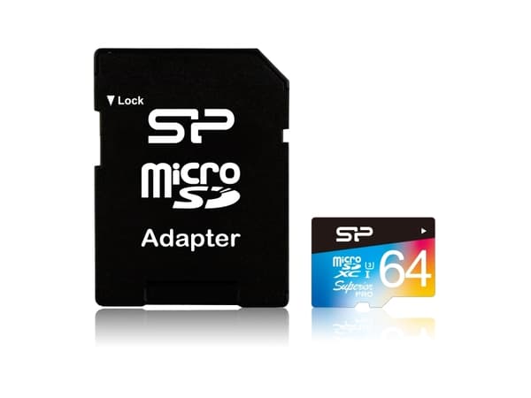 SILICON POWER Superior Pro - Flash-minneskort (microSDXC till SD-adapter inkluderad) - 64 GB - UHS Class 3 - mikroSDXC UHS-I