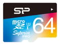 Miniatyrbild 2 av 5: SILICON POWER Superior Pro - Flash-minneskort (microSDXC till SD-adapter inkluderad) - 64 GB - UHS Class 3 - mikroSDXC UHS-I