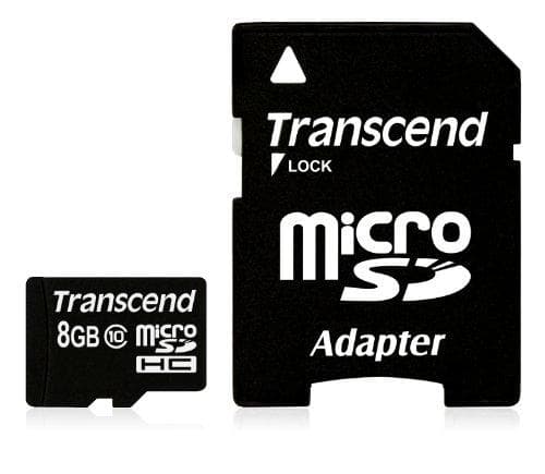 Transcend Premium - Flashminnekort (microSDHC til SD-adapter inkludert) - 8 GB - Class 10 - 133x - microSDHC