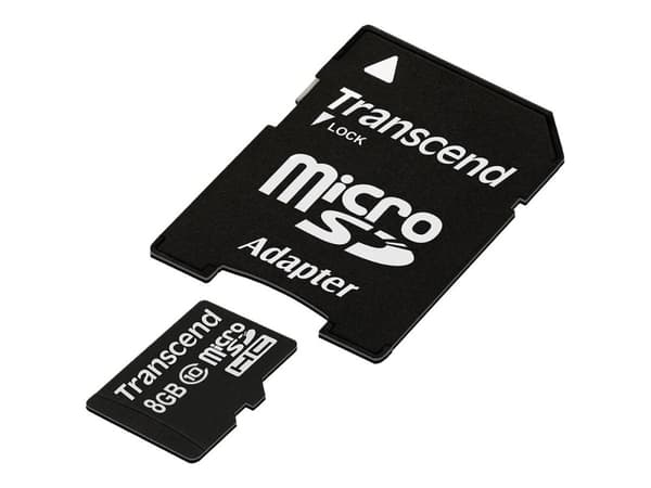 Transcend Premium - Flashminnekort (microSDHC til SD-adapter inkludert) - 8 GB - Class 10 - 133x - microSDHC
