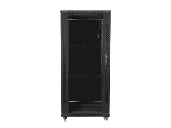 Lanberg FF01-6627-12B, Fristående rack, 27U, 800 kg, Knapplås, Kuggskenor, Justerbara fötter