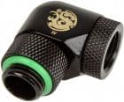 Bitspower-adapter 90 grader G1/4 tommer AG til G1/4 tommer IG - roterbar i begge retninger, matt svart