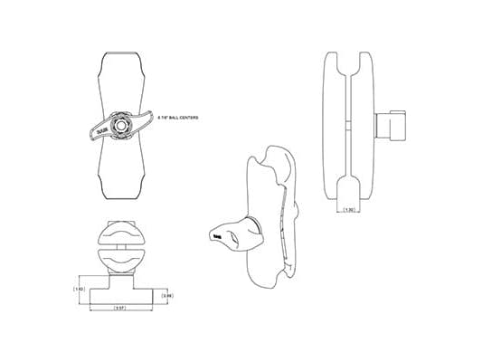 RAM Mounts RAM-D-201U, 1,18 kg, 214,4 mm