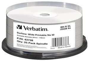 Verbatim - 25 x BD-R - 25 GB 6x - bred utskrivbar yta - spindel