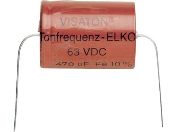 Visaton VS-47/63BA, Fixed capacitor, Sylindriske, Rød, DC, 47000 nF, 10%