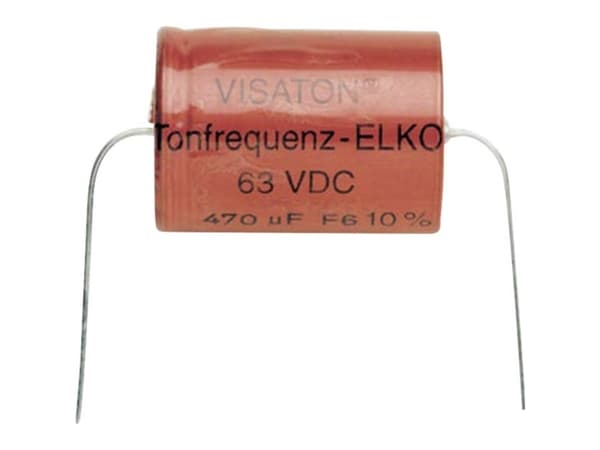 Visaton VS-47/63BA, Fixed capacitor, Sylindriske, Rød, DC, 47000 nF, 10%