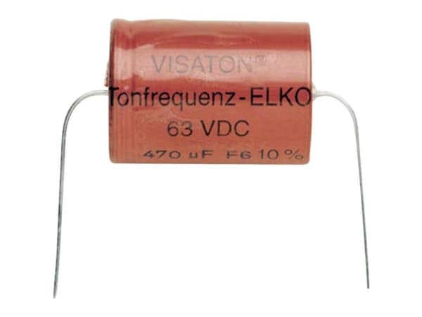 Visaton VS-47/63BA, Fixed capacitor, Sylindriske, Rød, DC, 47000 nF, 10%