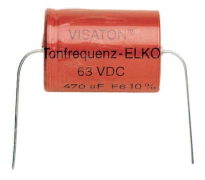 Visaton VS-47/63BA, Fixed capacitor, Sylindriske, Rød, DC, 47000 nF, 10%