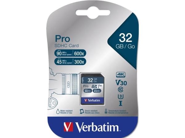 Verbatim PRO - Flashminneskort - 32 GB - UHS Class 3 / Class10 - 300x/600x - SDHC UHS-I