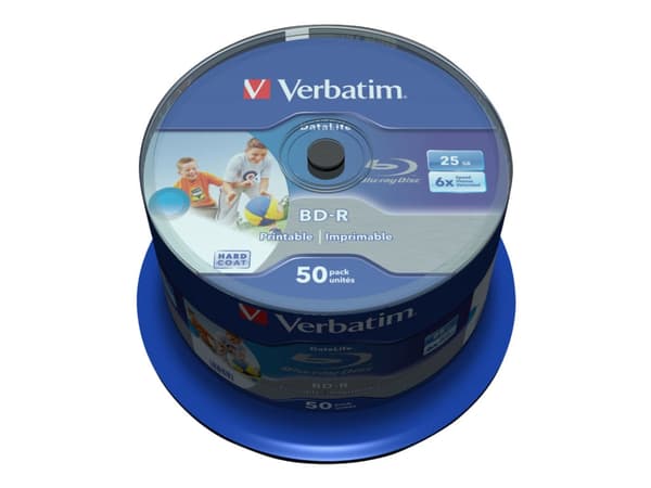Verbatim DataLife - 50 x BD-R - 25 GB 6x - blekkstråleskrivbar overflate - spindel