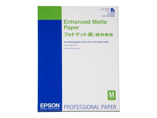Epson Enhanced Matte - Matt - 260 mikroner - A2 (420 x 594 mm) - 192 g/m² - 50 ark papir - for SureColor P5000, SC-P7500, P900, P9500, T2100, T3100,