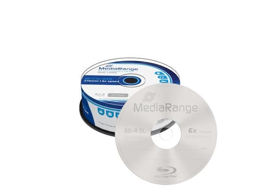MediaRange BD-R DL 50 GB, Blu-ray - Rulla 25 kpl