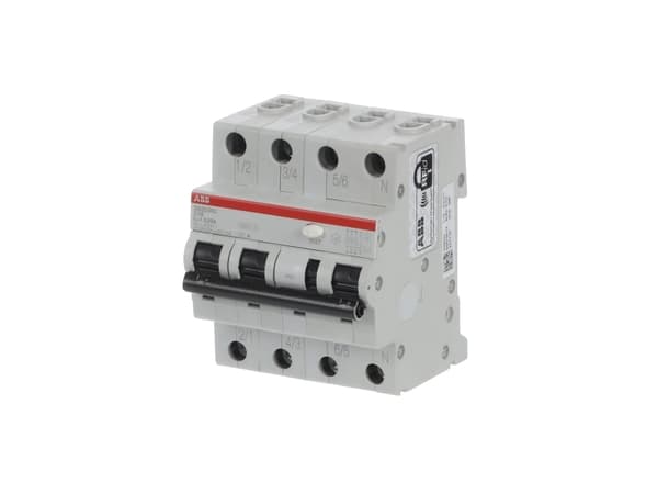 ABB Yhdistelmäkatkaisija C 16A, 3-napainen + nolla C-ominaisuus 6 kA oikosulkukapasiteetti 30mA laukaisuvirta, 230V AC, 72 mm leveä