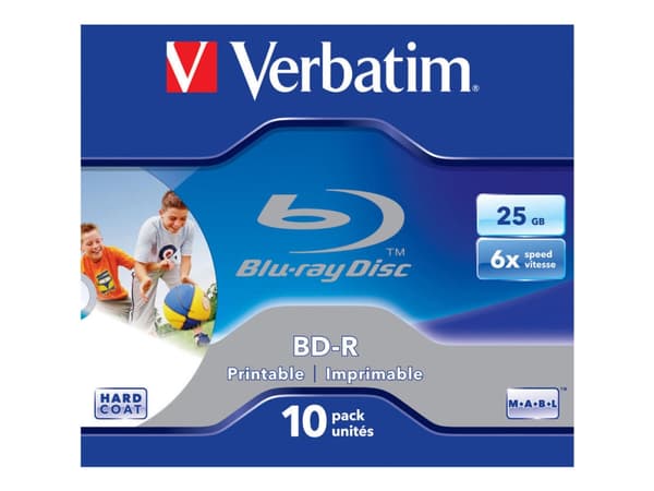 Verbatim - 10 x BD-R - 25 GB 6x - skrivbar overflate - CD-eske