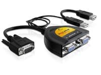 Delock 2 Port VGA Data Splitter - Linjedelare för video - 2 x VGA