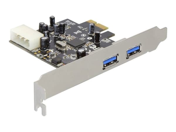 Delock PCI Express card > 2x USB 3.0 - USB-adapter - PCIe - USB 3.0 x 2 Svart, Silver