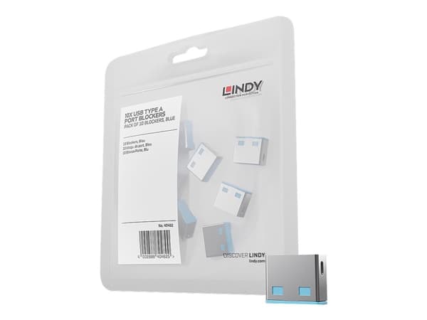 Lindy USB Port Blocker - USB-portblockerare - blå (paket om 10)