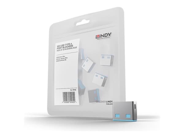 Lindy USB Port Blocker - USB-portblockerare - blå (paket om 10)