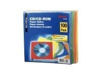 Hama Paper Protection Sleeves - CD/DVD-muffe - kapasitet: 1 CD/DVD - blå, gul, rød, grønn, oransje (en pakke 100)