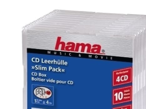 Hama CD Slim Pack 4, pack 10, 4 diskar, Transparent | CDON