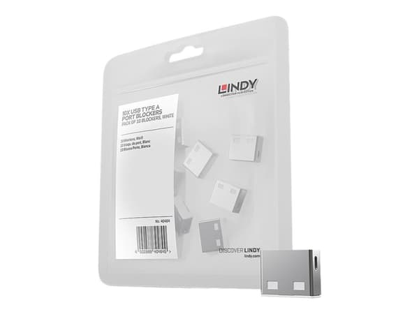 Lindy USB Port Blocker - USB-portblockerare - vit (paket om 10)