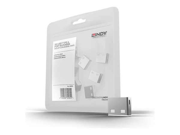 Lindy USB Port Blocker - USB-portblockerare - vit (paket om 10)