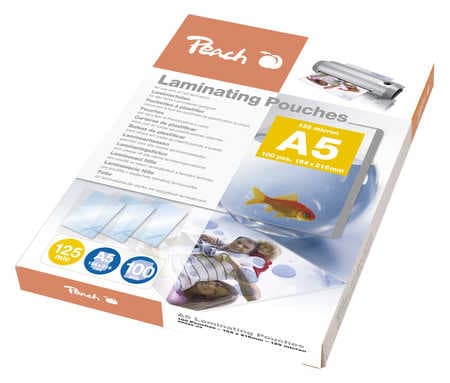 Peach - 125 mikrometer - 100-pack - transparent - 154 x 216 mm lamineringsfickor