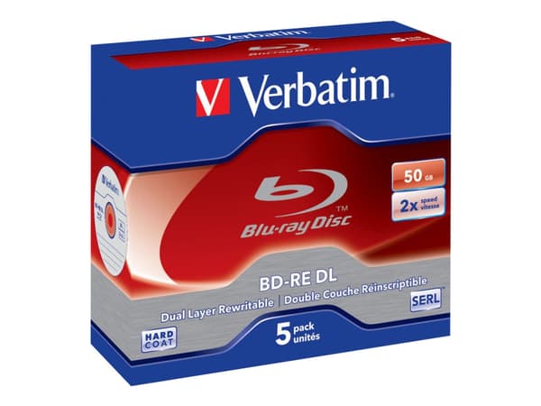 Verbatim BD-RE DL 50GB 2 x 5 Pack Jewel Case, 50 GB, Kotelo, 5 kpl
