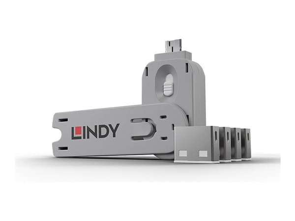 Lindy USB Port Blocker - USB-portblockerare - vit