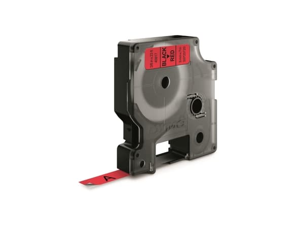 DYMO D1 - Blank - svart på rødt - Rull (0,9 cm x 7 m) 1 kassett(er) tape - for LabelMANAGER