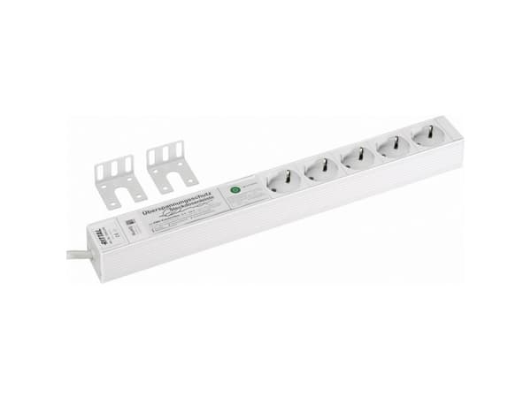 Rittal DK 7240.230, 2 m, 5 AC-pistorasia(a), Sisätila, Tyyppi D, Alumiini, Harmaa