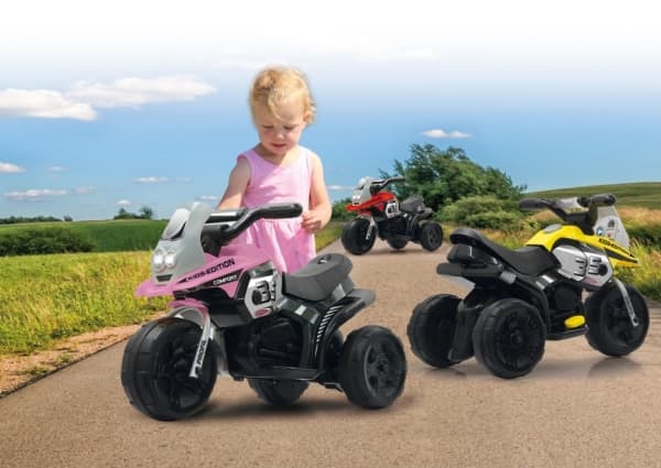 Jamara 460226, 3 År, 3 hjul, Plast, Stål, Svart, Gul, Batterier krävs