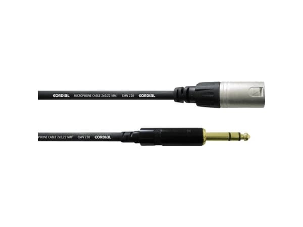 Cordial CFM 0,6 MV XLR Adapterkabel [1x XLR-stik - 1x Jackstik 6,3 mm] 0.60 m Sort