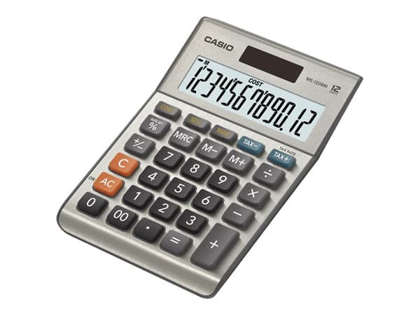 Casio MS-120BM - Skrivebordskalkulator - 12 sifre - solpanel, batteri