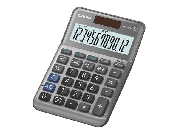 Casio MS-120BM - Skrivebordskalkulator - 12 sifre - solpanel, batteri