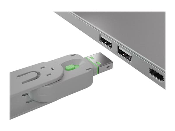 Lindy 40451, Portin lukitsin + avain, USB A-tyyppi, Vihreä, Akryylinitriilibutadieenistyreeni (ABS), 5 kpl, Muovipussi