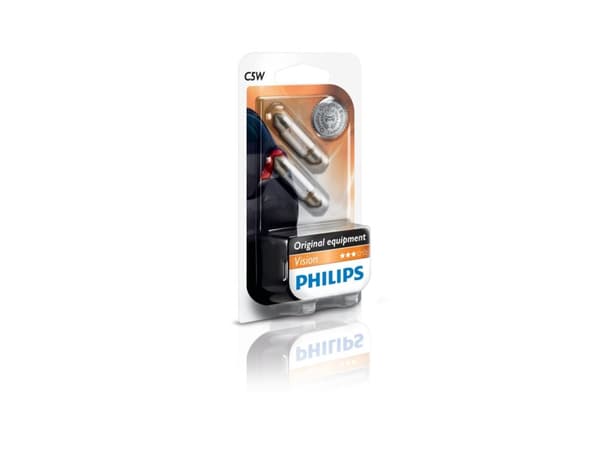 Philips Vision 12844B2 Tradisjonelle kupé- og signallyspærer, 5 W, 12 V, C5W, 2 stykker