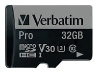 Verbatim PRO - Flashminnekort (SD-adapter inkludert) - 32 GB - UHS Class 3 / Class10 - 300x/600x - microSDHC UHS-I